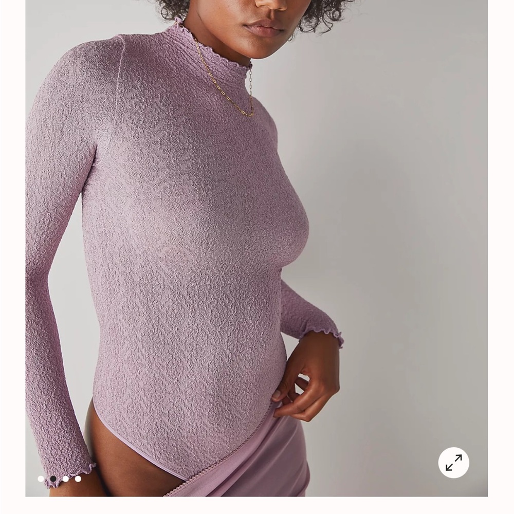 Lavender free people - Make It A Mock Neck Seamless Bodysuit